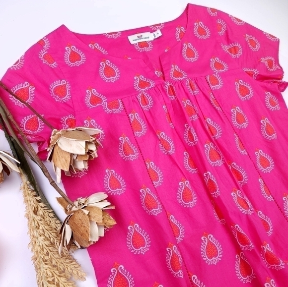 Vineyard Vines Pink Light Cotton Lined Dress Sz 4 - Picture 8 of 11